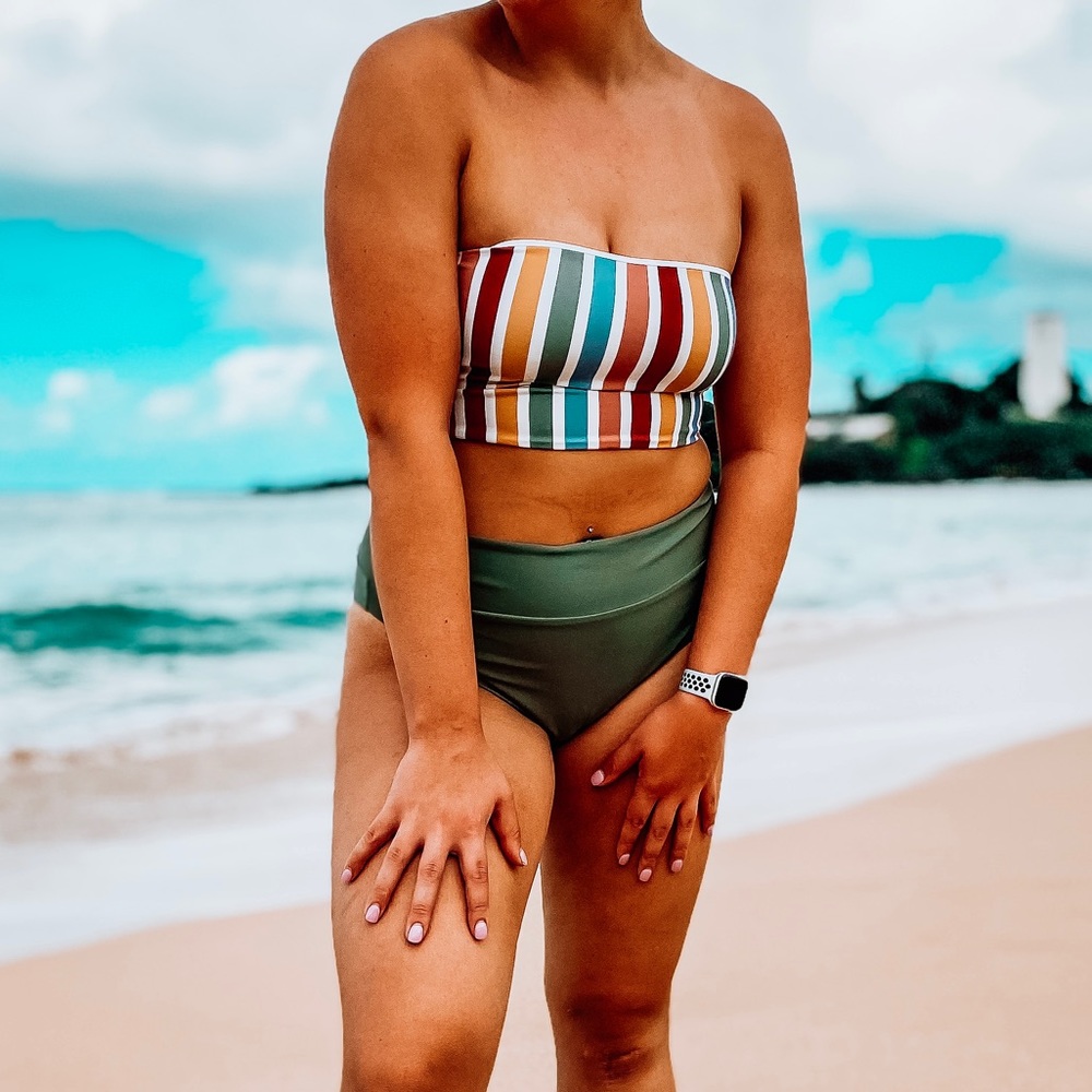 LA Hearts Striped Bikini